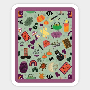 Enchanted Evening: A Whimsical Halloween Frolic Sticker